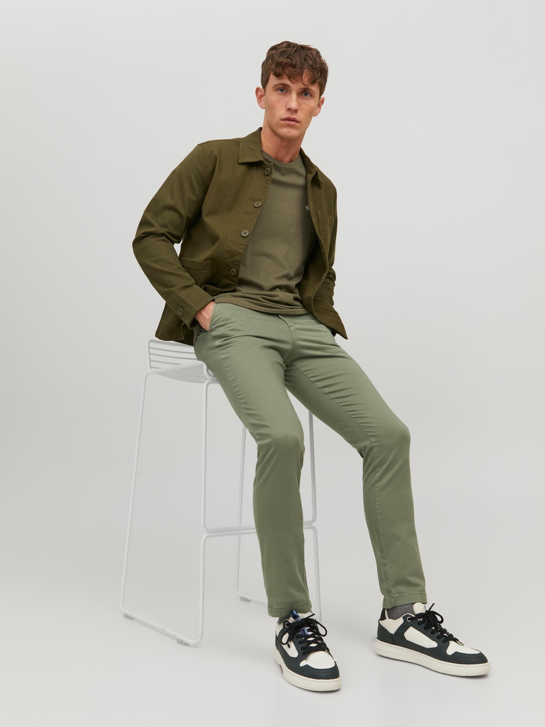 Pantalón Chino ajustado verde - JPSTMARCO JJBOWIE SA NOOS Pants